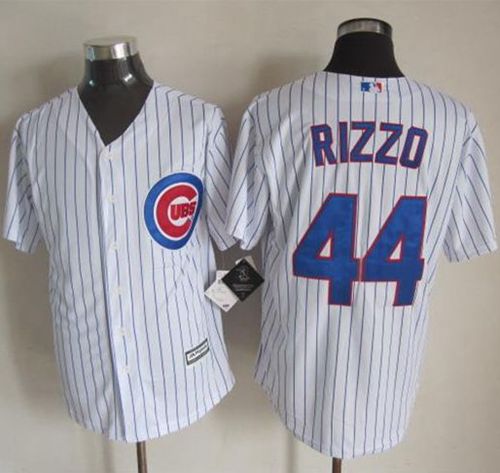 Cubs #44 Anthony Rizzo White Strip New Cool Base Stitched MLB Jersey